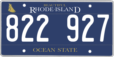 RI license plate 822927