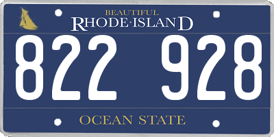 RI license plate 822928