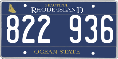 RI license plate 822936