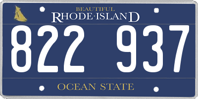 RI license plate 822937