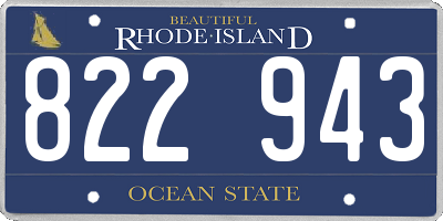 RI license plate 822943