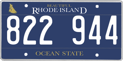 RI license plate 822944