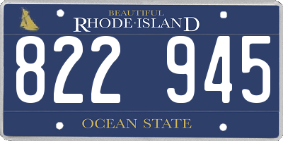 RI license plate 822945
