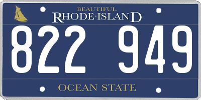 RI license plate 822949