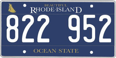 RI license plate 822952