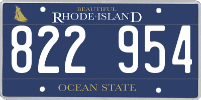RI license plate 822954