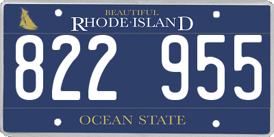 RI license plate 822955