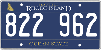 RI license plate 822962
