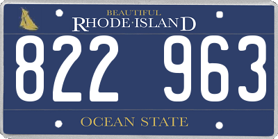 RI license plate 822963