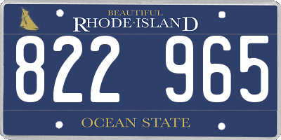 RI license plate 822965