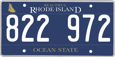 RI license plate 822972