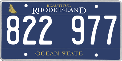 RI license plate 822977