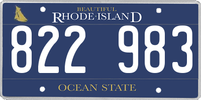 RI license plate 822983