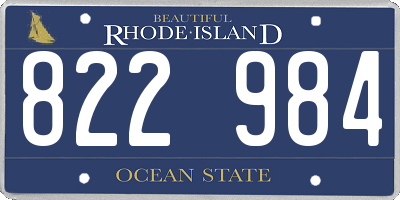 RI license plate 822984