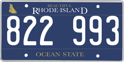 RI license plate 822993