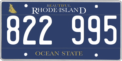 RI license plate 822995