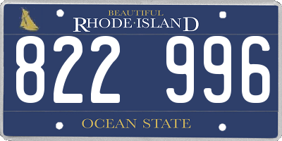 RI license plate 822996