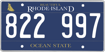 RI license plate 822997