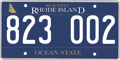 RI license plate 823002