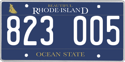 RI license plate 823005