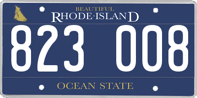 RI license plate 823008