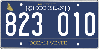RI license plate 823010