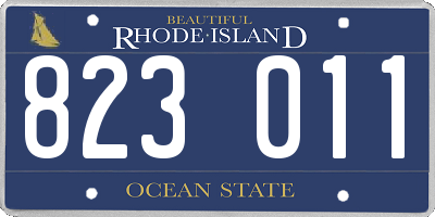 RI license plate 823011