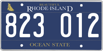 RI license plate 823012