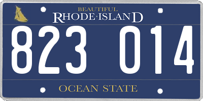 RI license plate 823014