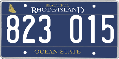 RI license plate 823015