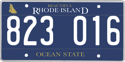 RI license plate 823016