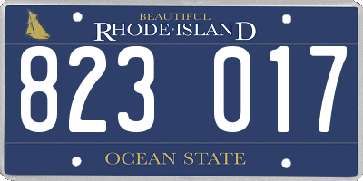 RI license plate 823017