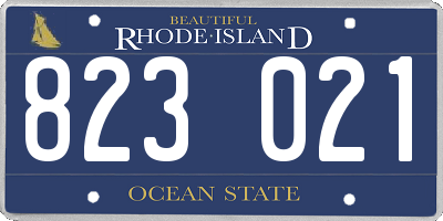 RI license plate 823021