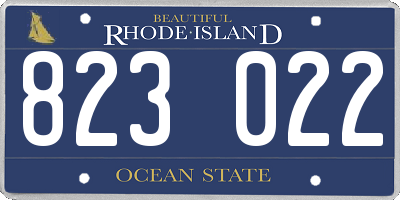 RI license plate 823022
