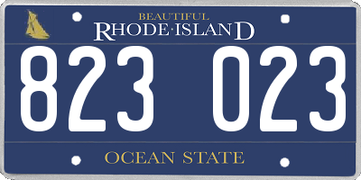RI license plate 823023