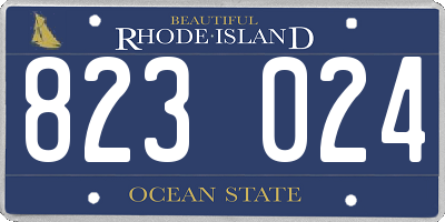 RI license plate 823024