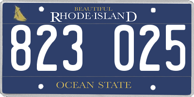 RI license plate 823025