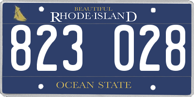 RI license plate 823028