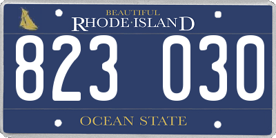 RI license plate 823030