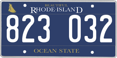 RI license plate 823032