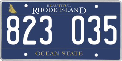 RI license plate 823035