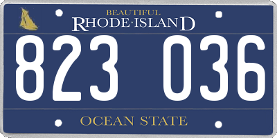RI license plate 823036
