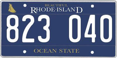 RI license plate 823040