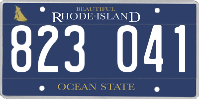 RI license plate 823041