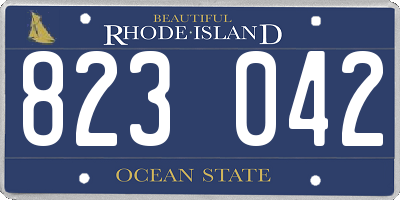 RI license plate 823042