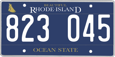 RI license plate 823045