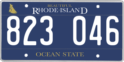 RI license plate 823046