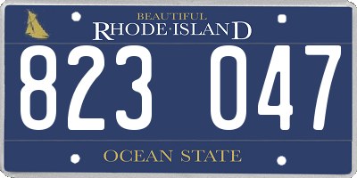 RI license plate 823047
