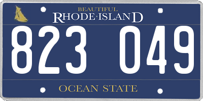 RI license plate 823049