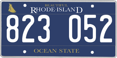 RI license plate 823052